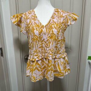 Floral Flutter Sleeve Women's Blouse